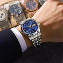 Luxury Men's Luminous Date Week Stainless Steel Watch