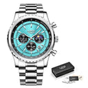 Luxury Men's Quartz Chronograph Wristwatch Stylish Waterproof Design