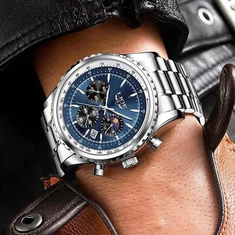 Luxury Men Quartz Chronograph Wristwatch Waterproof Design