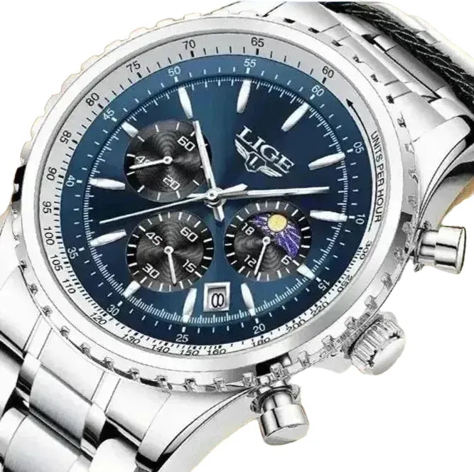 Luxury Men Quartz Chronograph Wristwatch Waterproof Design