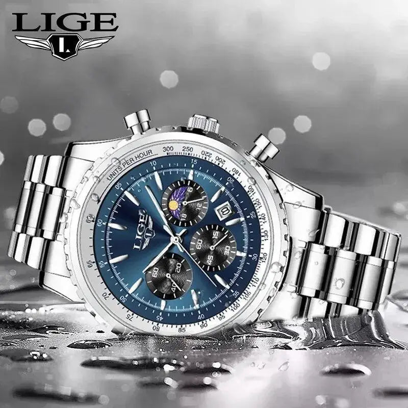 Luxury Men Quartz Chronograph Wristwatch Waterproof Design