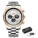 Luxury Men's Quartz Chronograph Wristwatch Stylish Waterproof Design