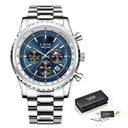 Luxury Men's Quartz Chronograph Wristwatch Stylish Waterproof Design