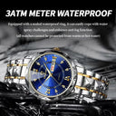 Luxury Men's Waterproof Stainless Steel Wristwatch Timepiece