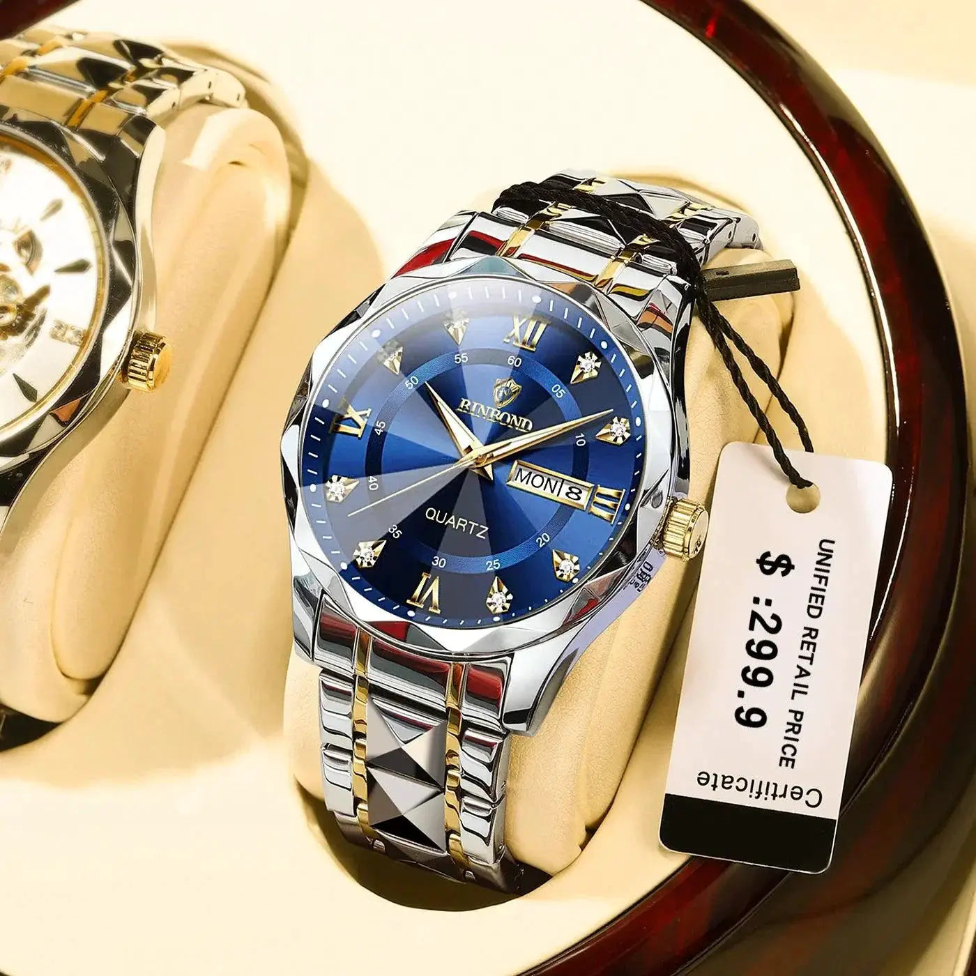 Luxury Mens Waterproof Stainless Steel Wristwatch Timepiece