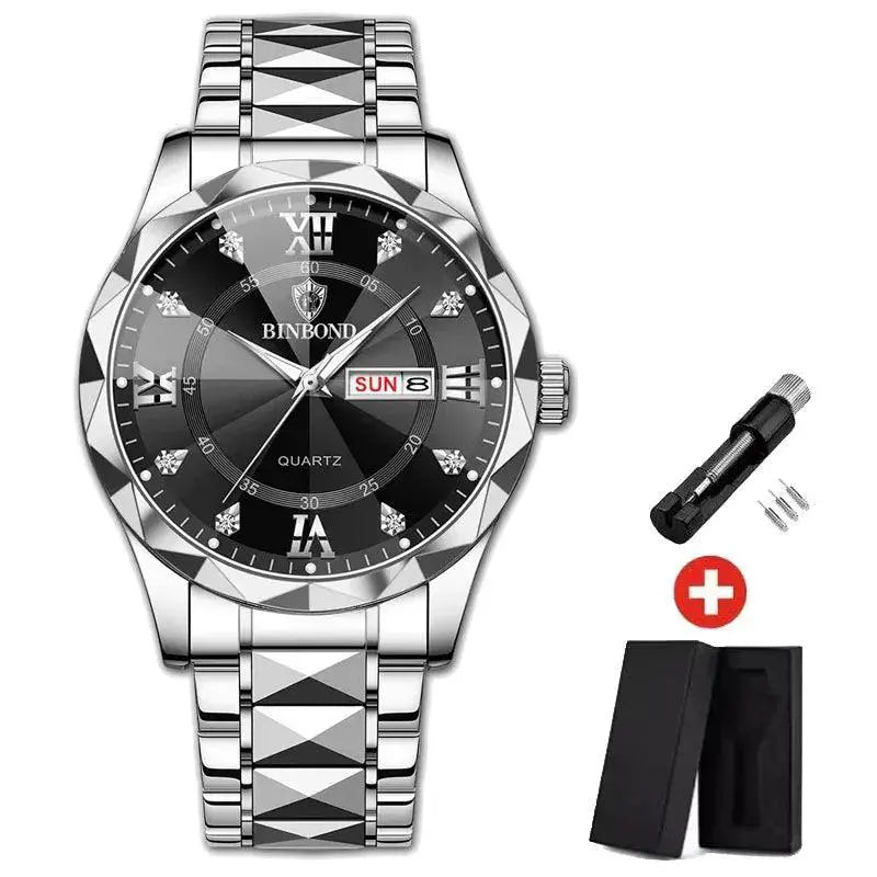 Luxury Mens Waterproof Stainless Steel Wristwatch Timepiece