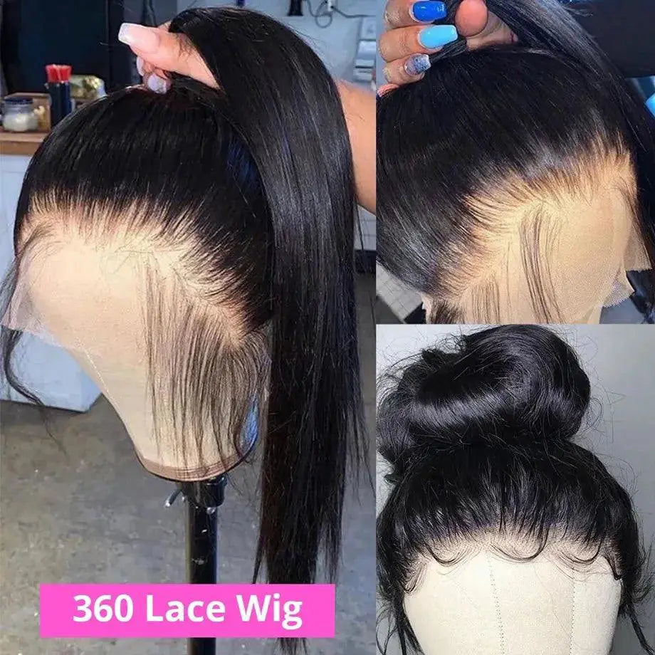 Luxury Straight Human Hair Lace Front Wigs For Comfort