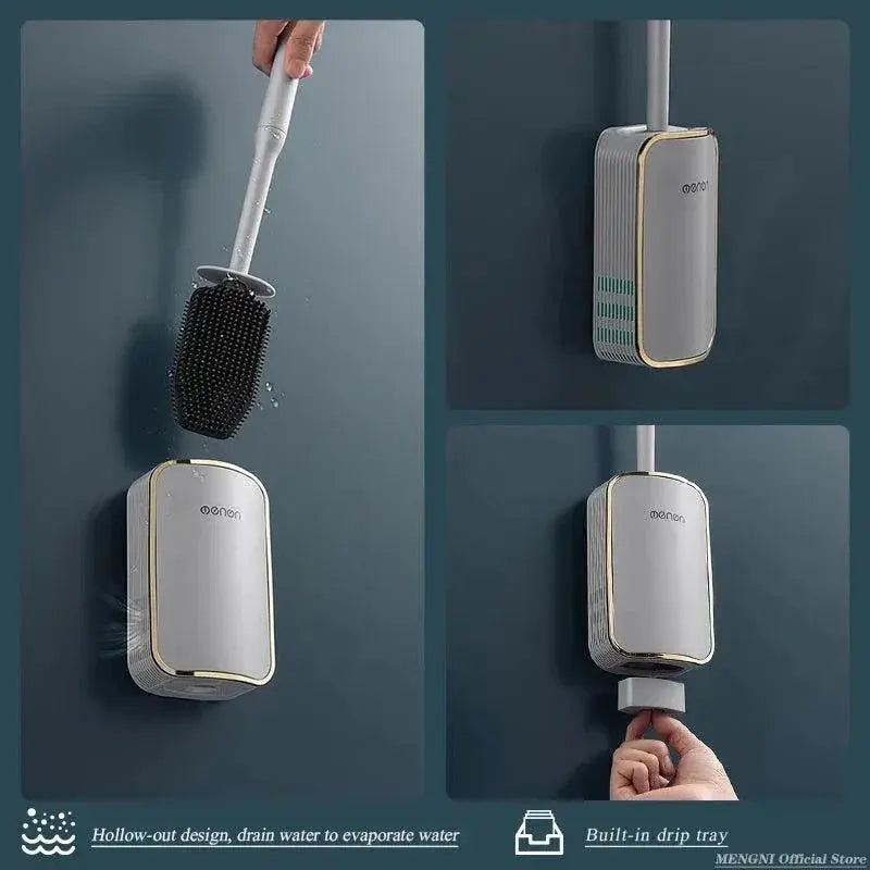 Luxury Wall Mount Toilet Brush Set For Bathroom Use