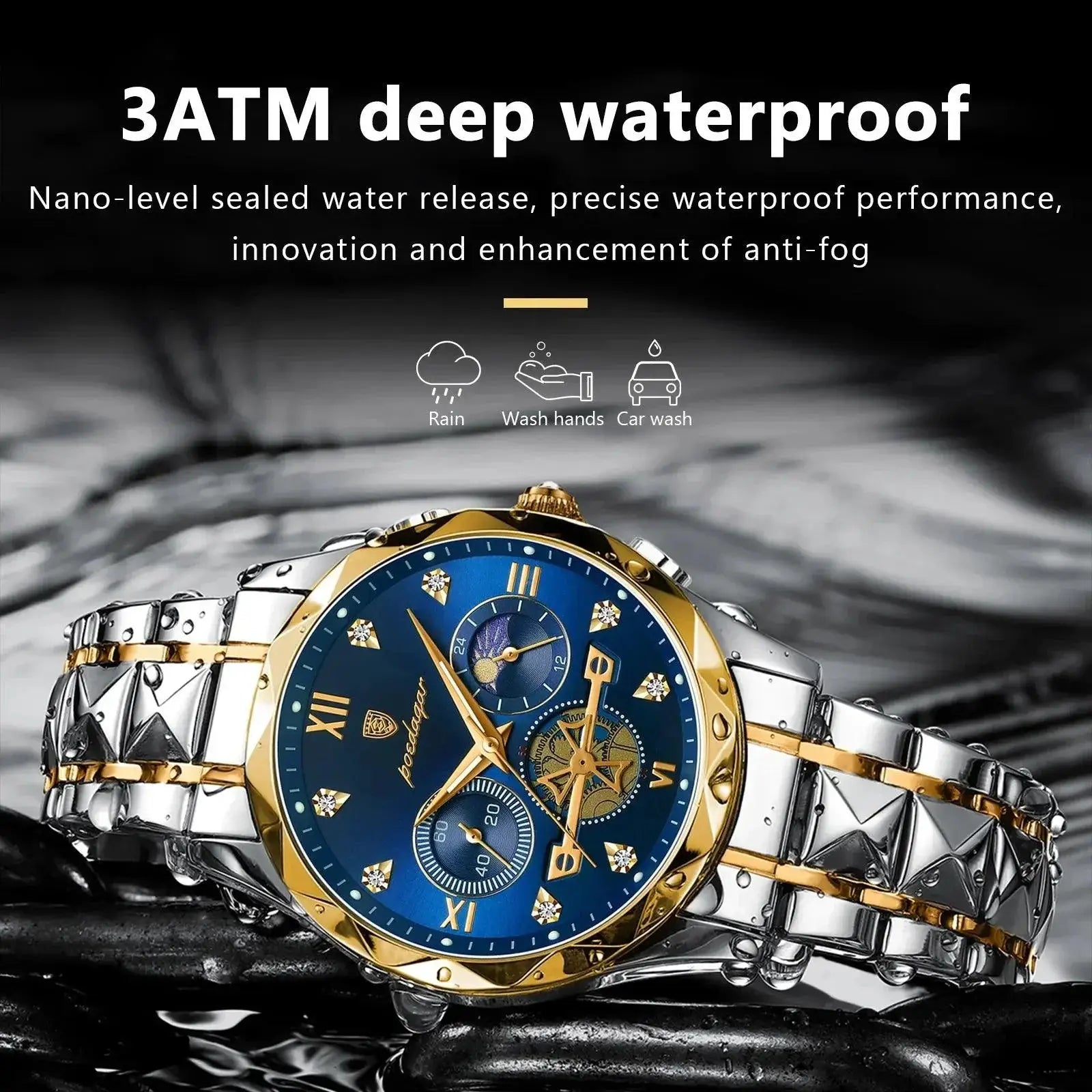 Luxury Waterproof Chronograph Watch For Men Timepiece