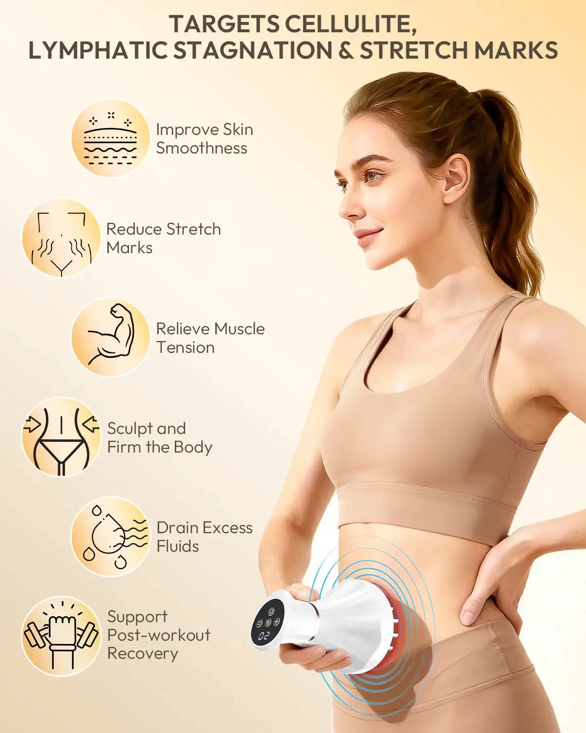 Lymph Drainage Massager For Body Sculpting With Heat Vibration Cellulite Lift