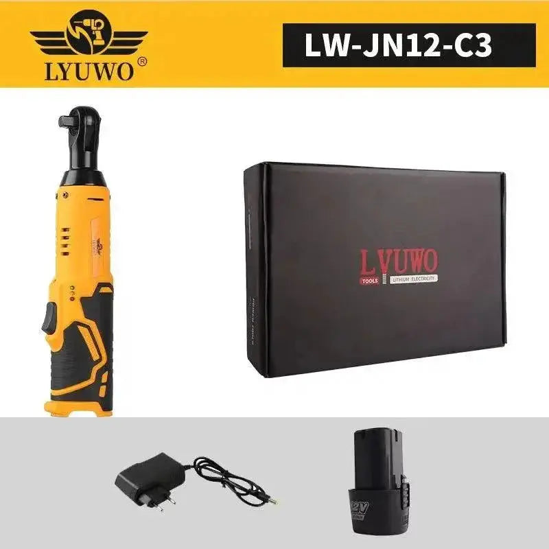LYUWO 3/8 Rechargeable Electric Ratchet Set Angle Drill