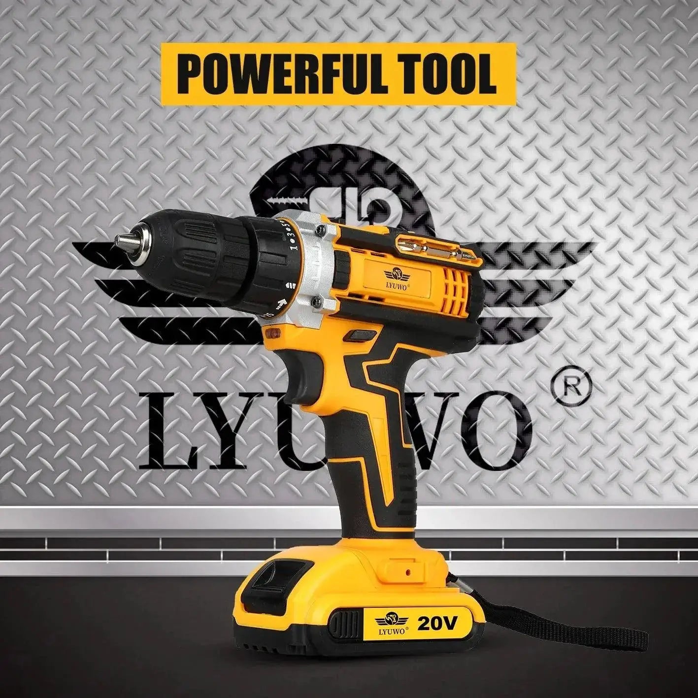 LYUWO Cordless Pistol Grip Drill And Screwdriver Kit
