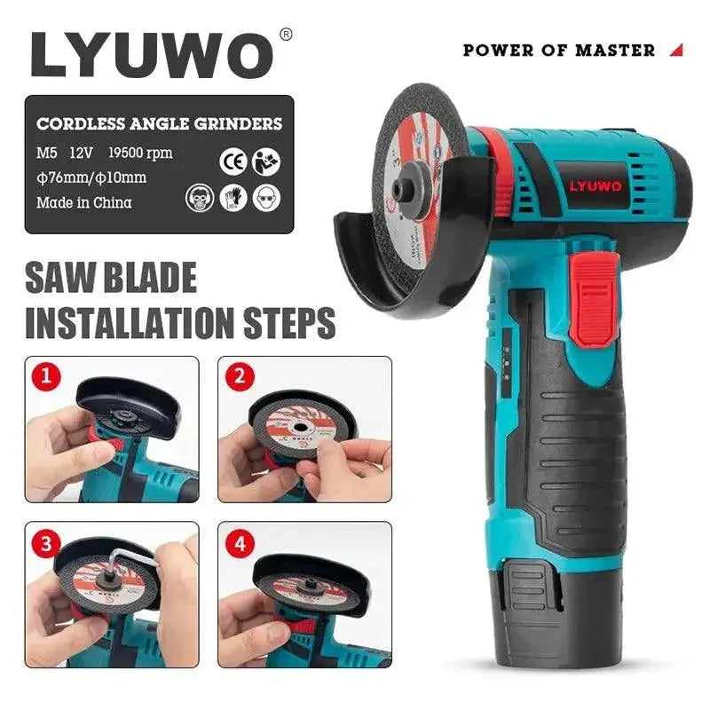 LYUWO Mini Angle Grinder Rechargeable Electric Hand Tool