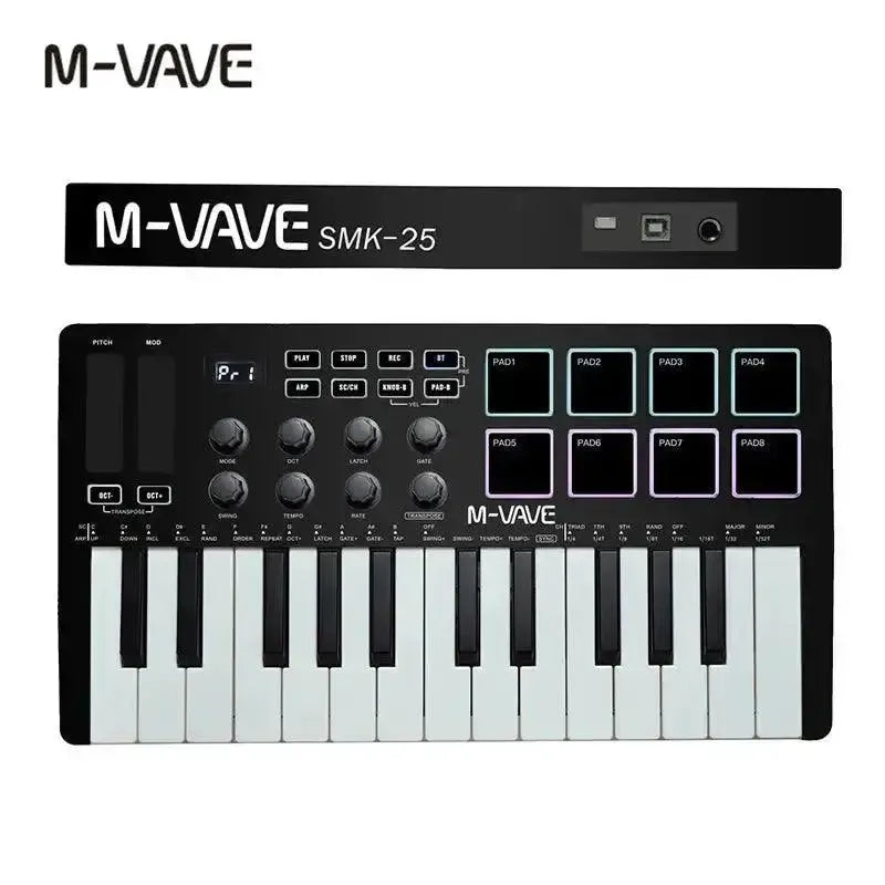 MVAVE USB MIDI Keyboard Controller Drum Pads - white product image