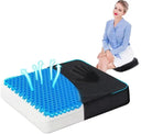 Ecofeen Cooling Gel Memory Foam Seat Cushion Non Slip Coccyx Support Pain Relief