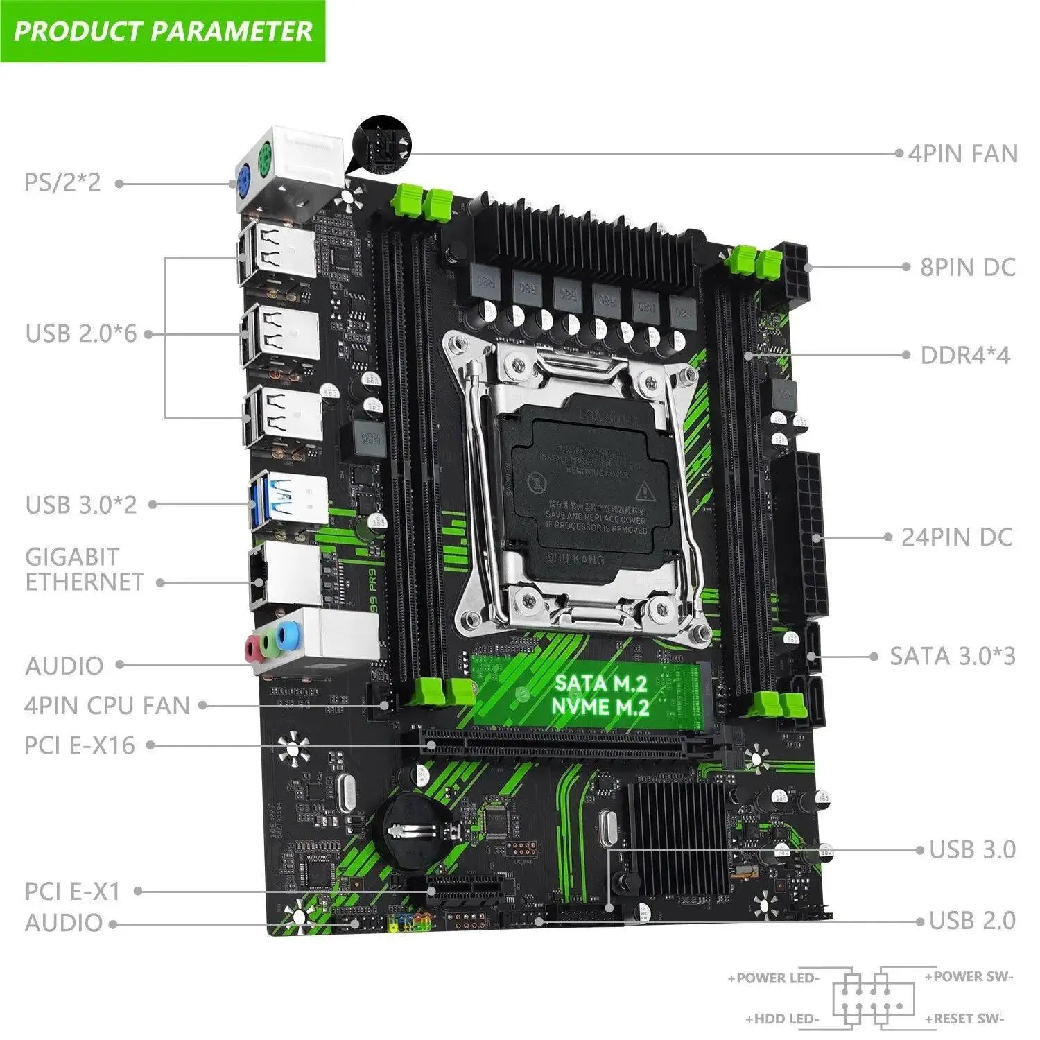Machinist X99 Motherboard Boost Intel Xeon CPU Power