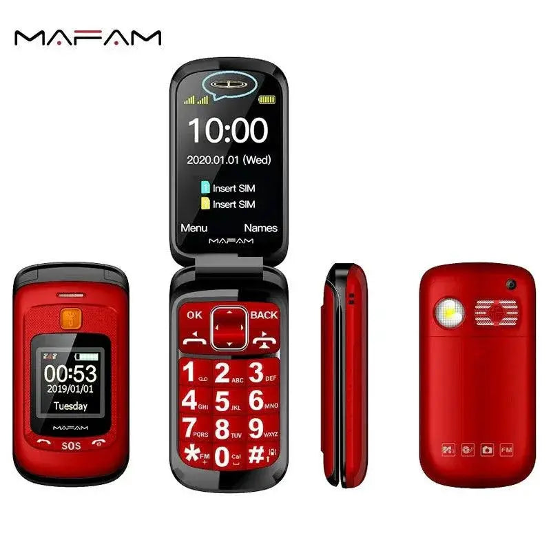 Mafam F899 Flip Elderly Cellphone Two Display 2.4 Inch Torch