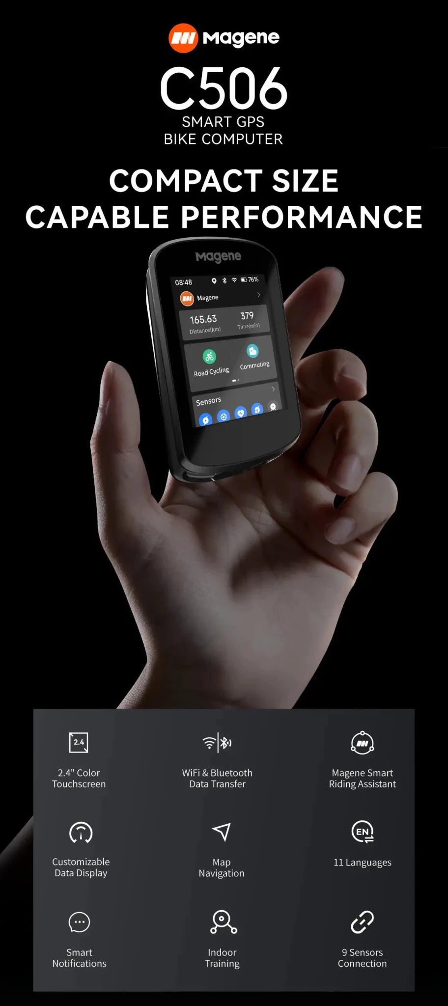 Magene C506 SE GPS Bike Computer - Nav