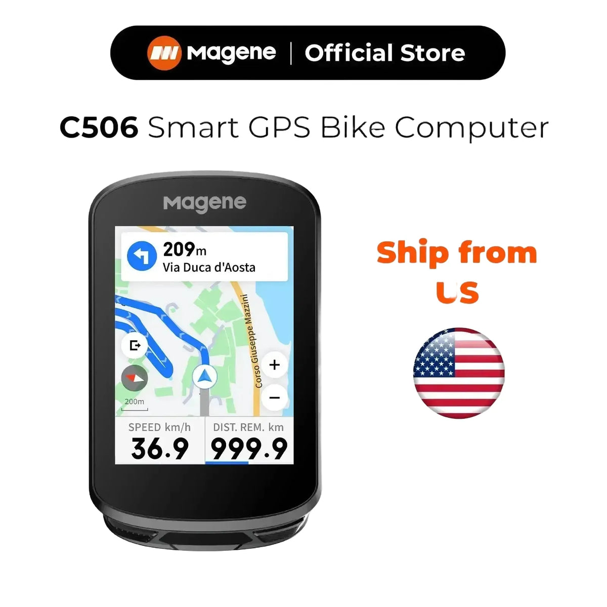 Magene GPS Bike Computer for Navigation — product view 1