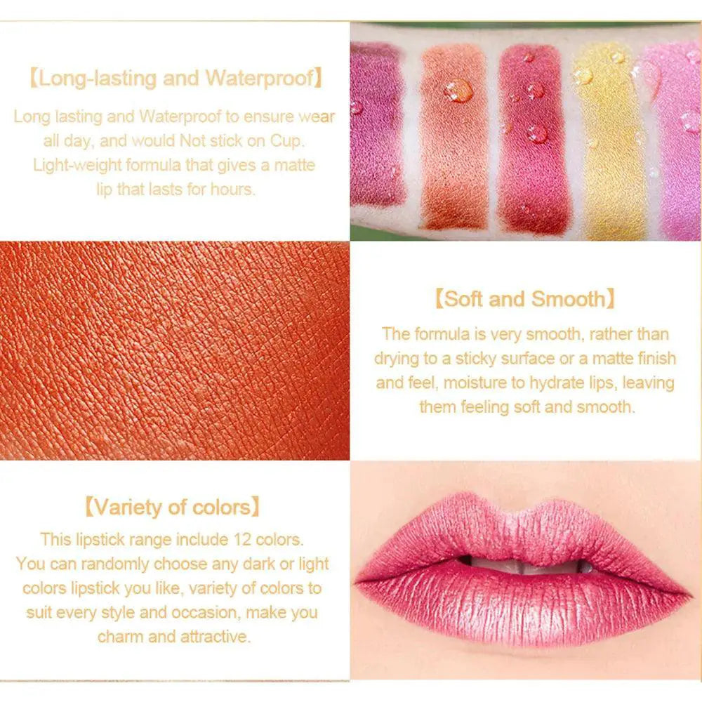 Magic Pink Glitter Lipstick Set With Matte Velvet Shades