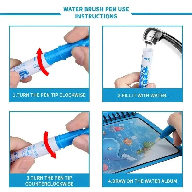 Magic Water Drawing Book For Kids Reusable Mess Free Fun