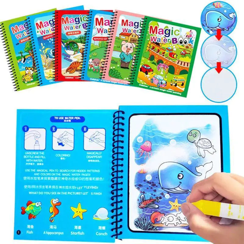 Magic Water Drawing Book Reusable Montessori Toy For Kids