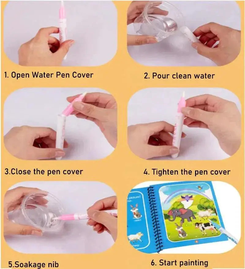 Magic Water Painting Book For Kids Mess Free Reusable Toy