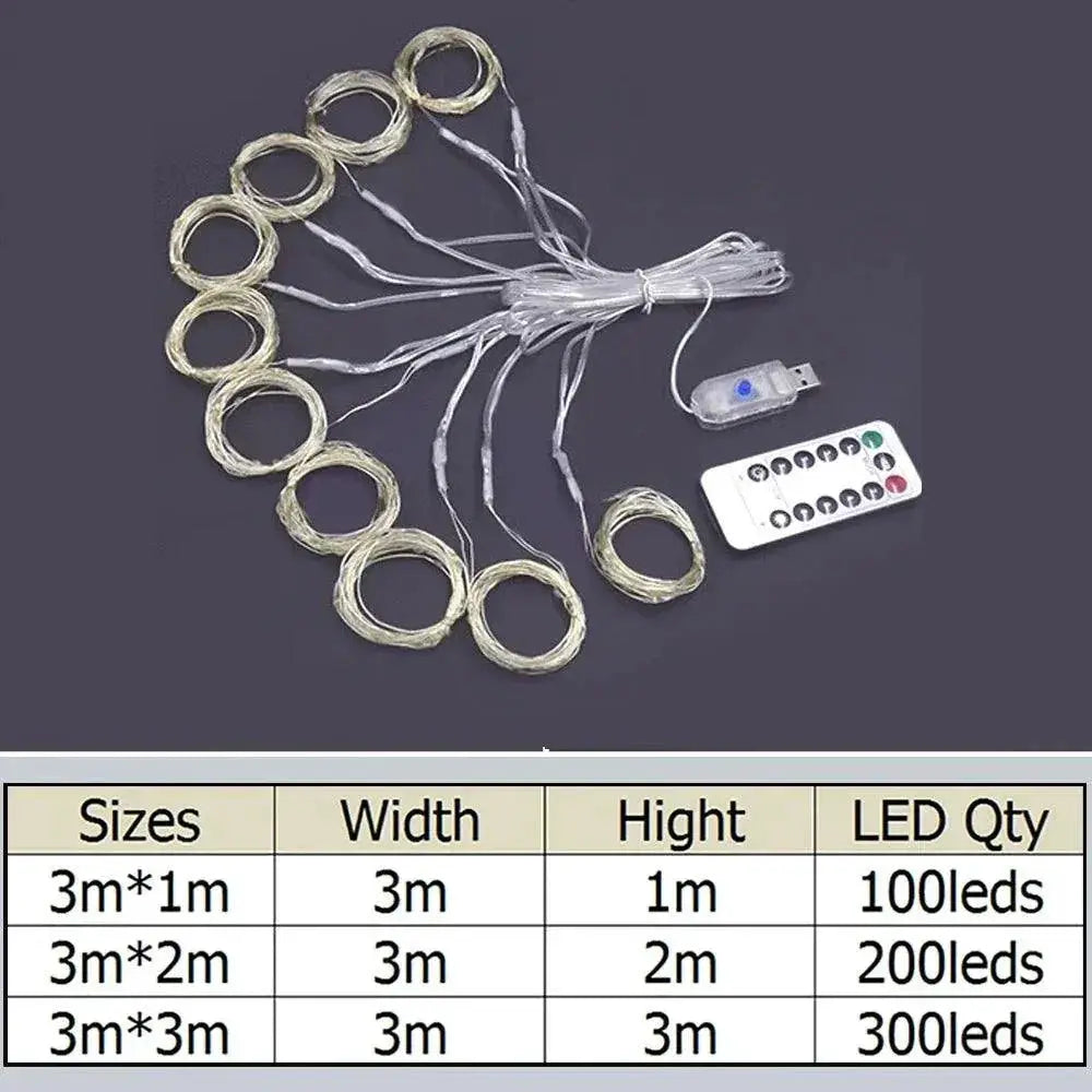 Magical LED Curtain Lights Waterproof For Christmas Events