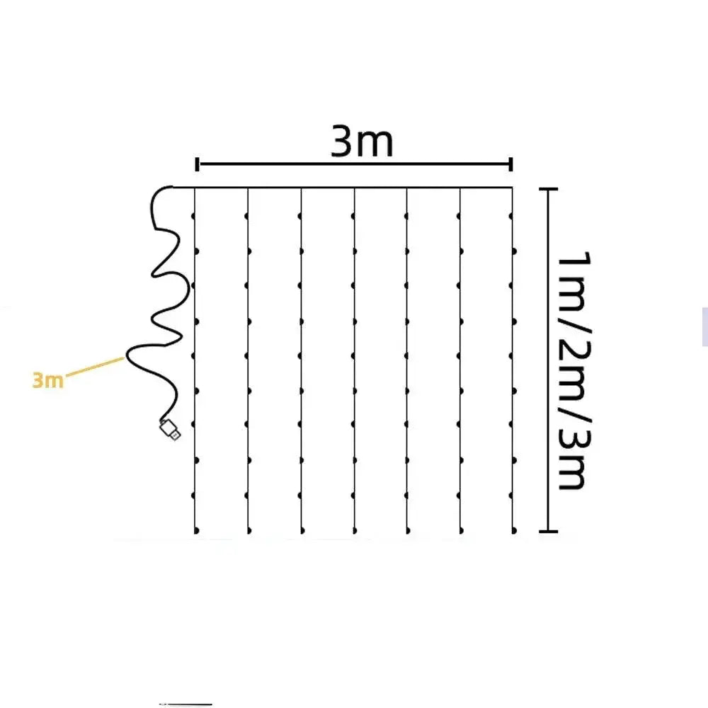 Magical LED Curtain Lights Waterproof For Christmas Events