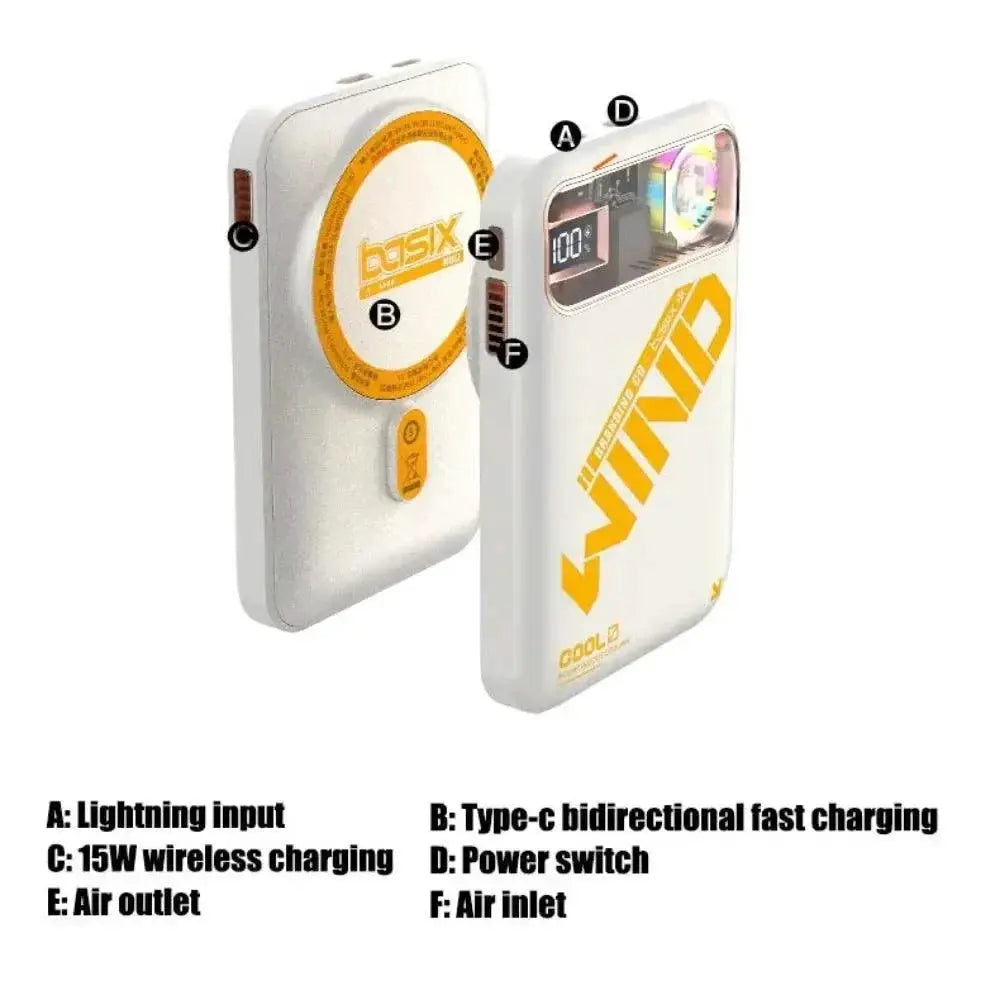Magnetic 10000mAh Wireless Power Bank With Cooling Feature