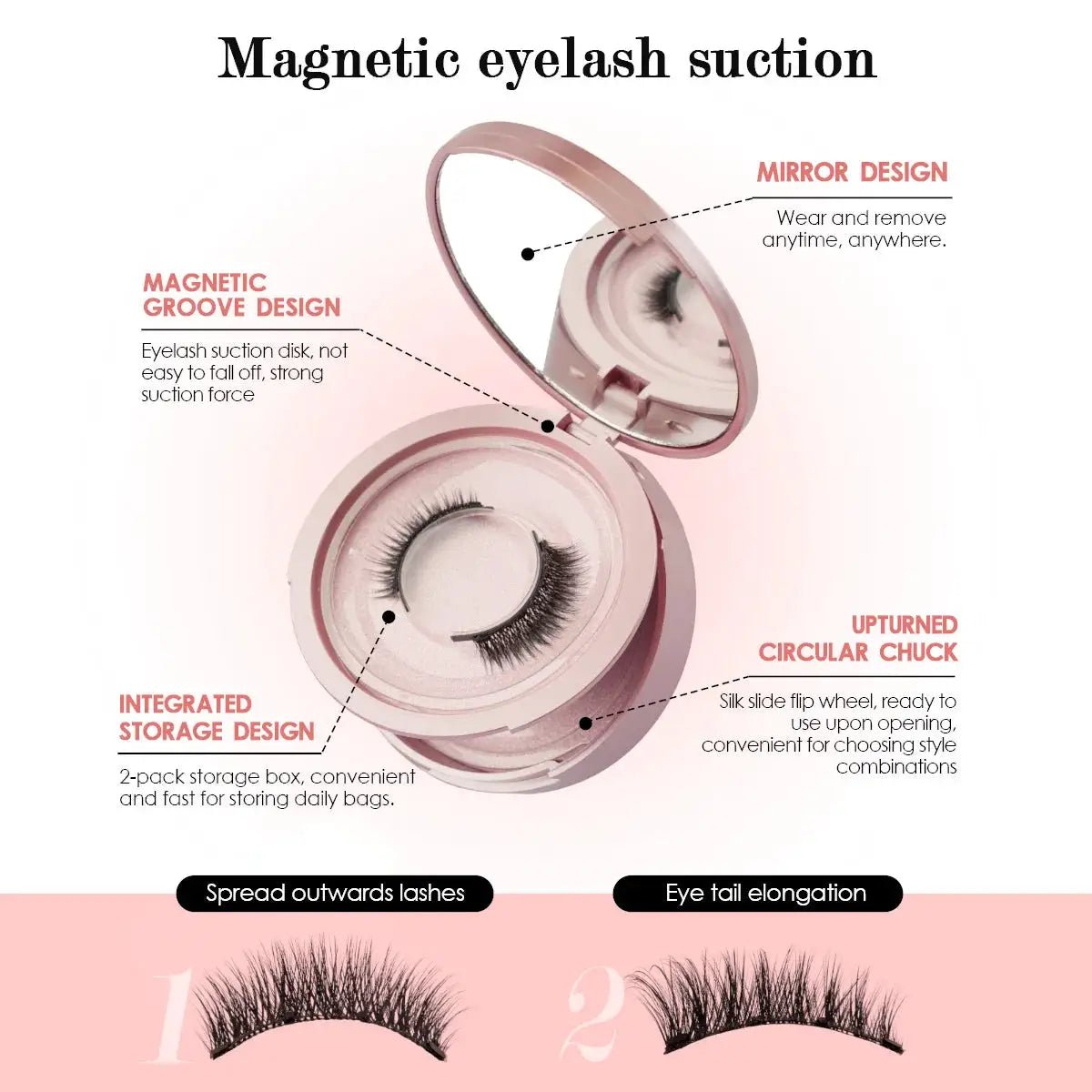 Magnetic 3D Mink Eyelashes Pair Handmade Reusable With Tweezers Glam Look