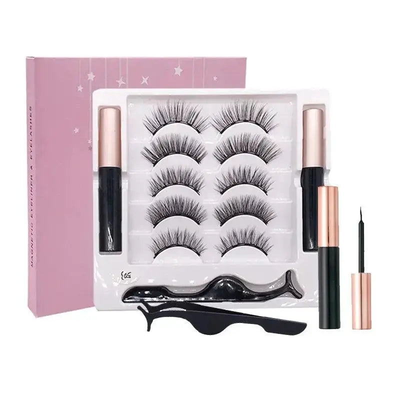 Magnetic Eyelash Kit With Synthetic Lashes For Glam Eyes