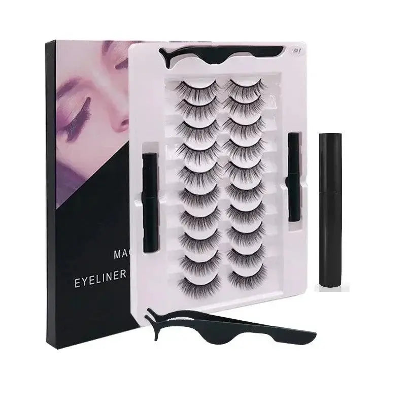 Magnetic Eyelash Kit With Synthetic Lashes For Glam Eyes