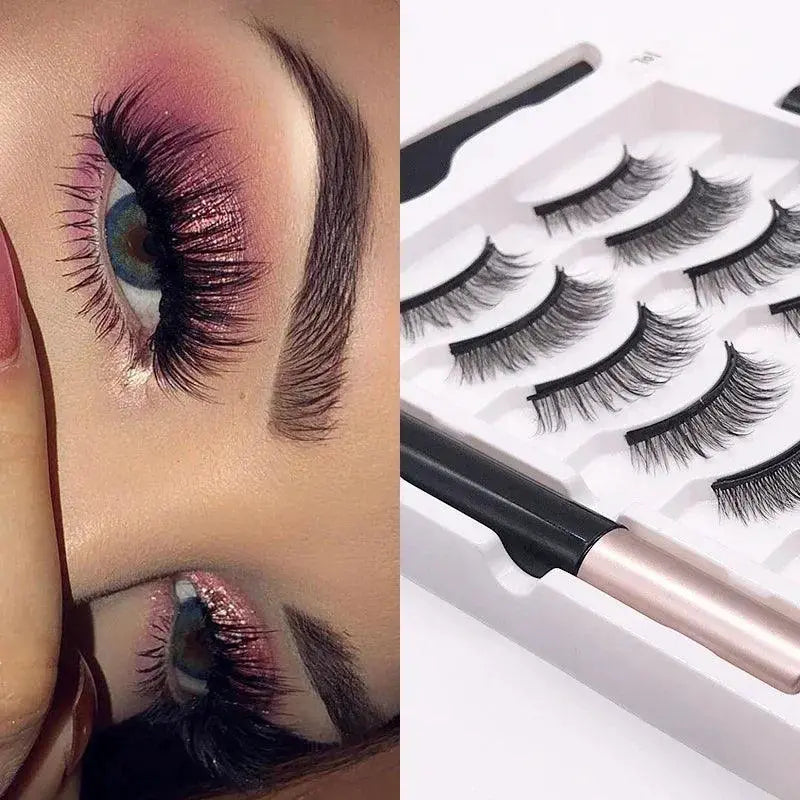 Magnetic Eyelash Kit With Synthetic Lashes For Glam Eyes