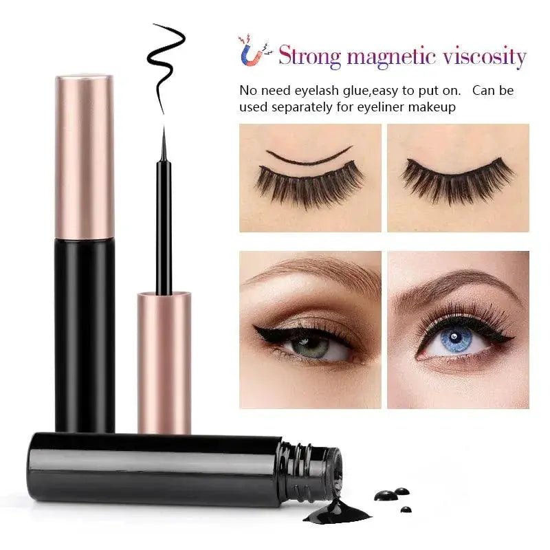 Magnetic Mink Eyelashes With Waterproof Eyeliner Tools