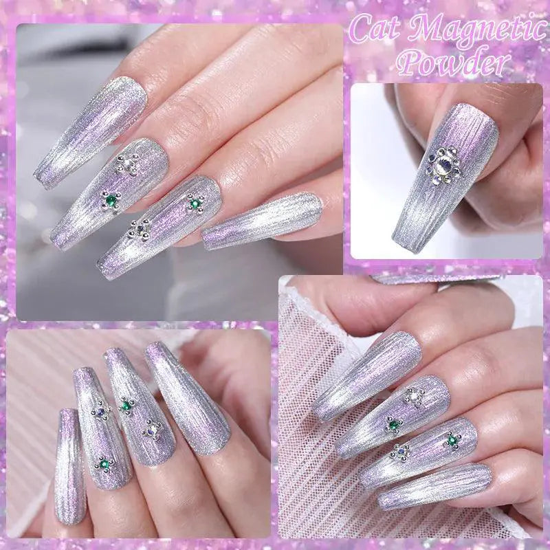 Nicole Diary Magnetic Nail Powder Glitter Aurora Cat Chrome