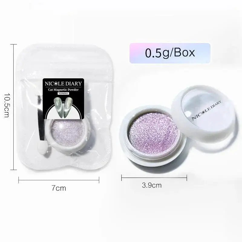 Nicole Diary Magnetic Nail Powder Glitter Aurora Cat Chrome