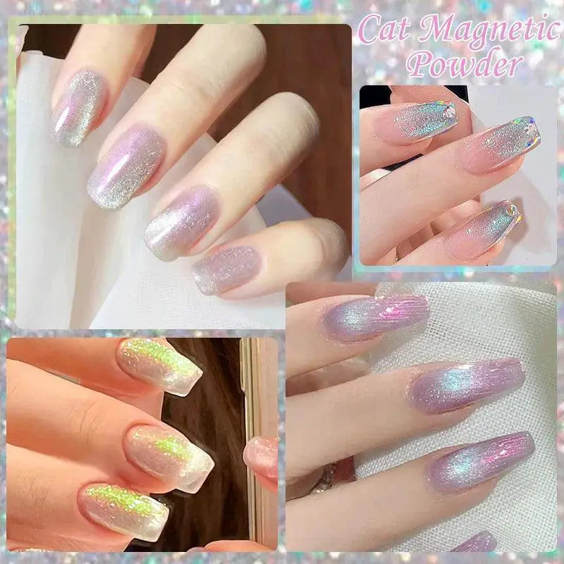 Nicole Diary Magnetic Nail Powder Glitter Aurora Cat Chrome
