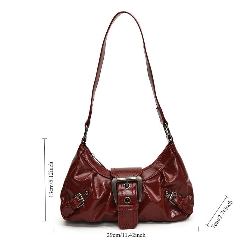 Maillard Style Retro Small Bag Y2K Wasteland Vintage PU Leather Shoulder Bag Pro