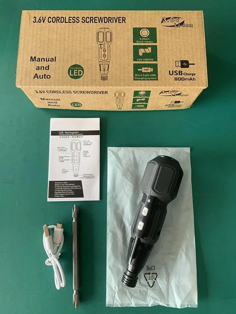 Maizhe Rechargeable Electric Manual Duo Screwdriver 3.6V