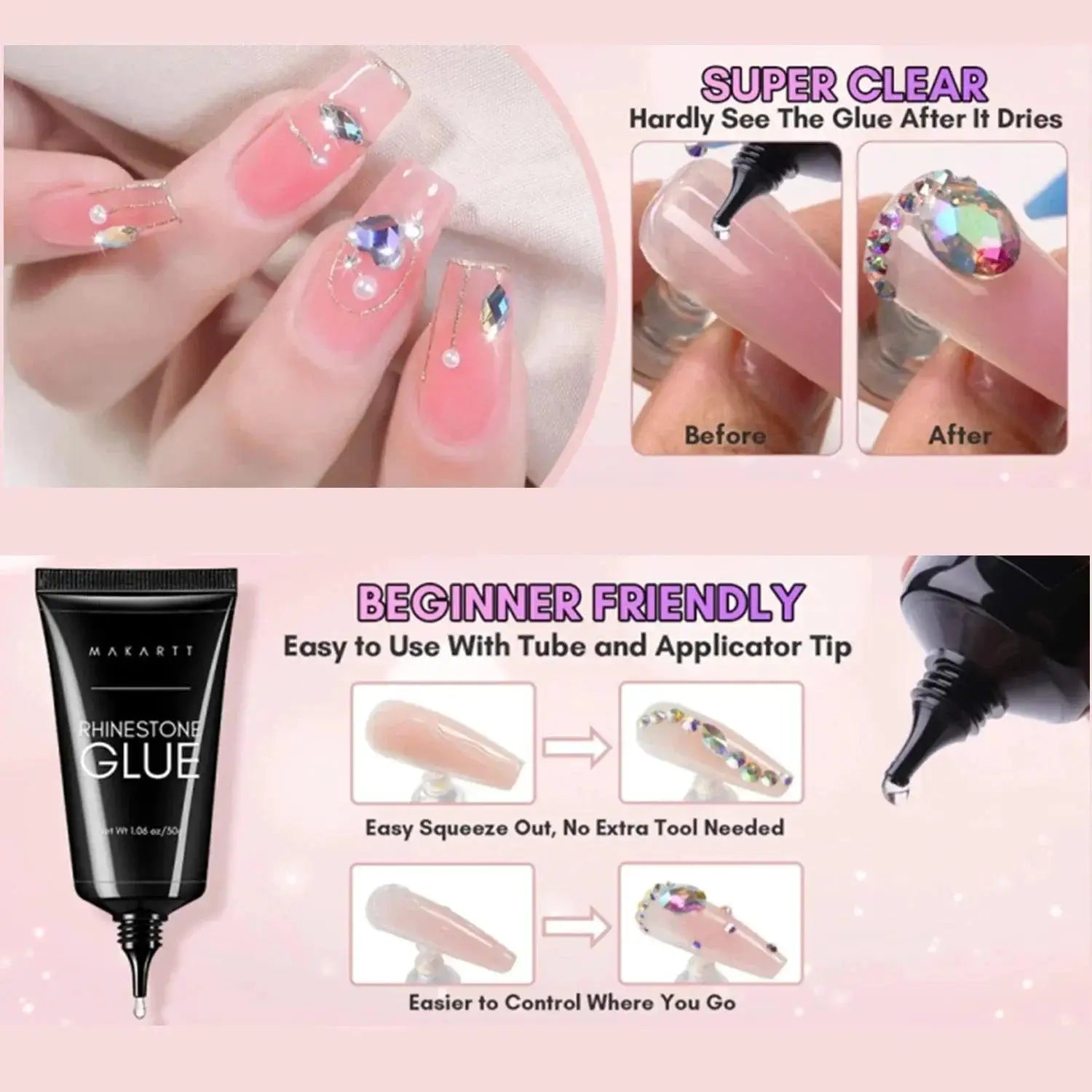 Makartt Nail Adhesive Gel Strong Professional Nail Art Hold