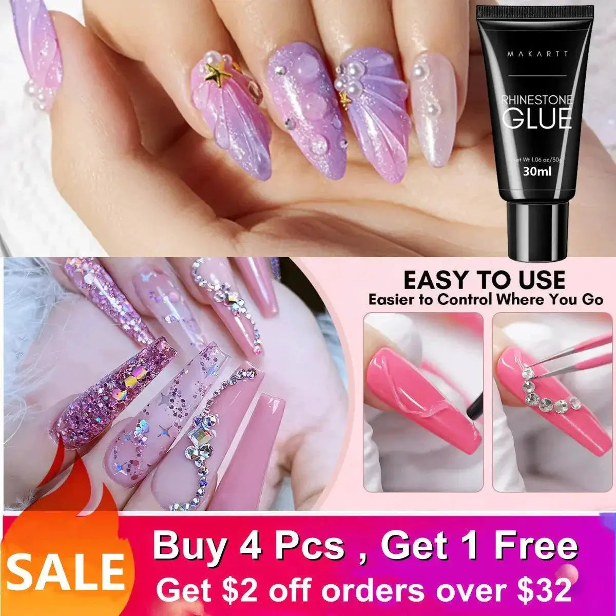 Makartt Nail Adhesive Gel Strong Professional Nail Art Hold
