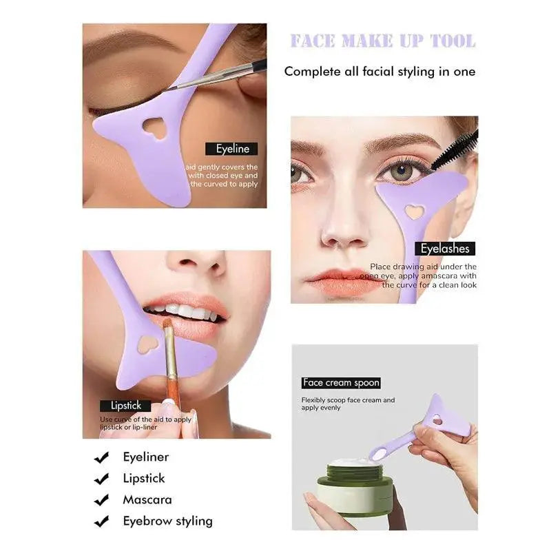 Makeup Stencil Kit Perfect Lip Brow Eye Makeup Tool