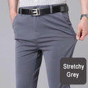 Male Stretch Black Smart Casual Trousers Versatile Office Wear