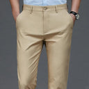 Male Stretch Black Smart Casual Trousers Versatile Office Wear