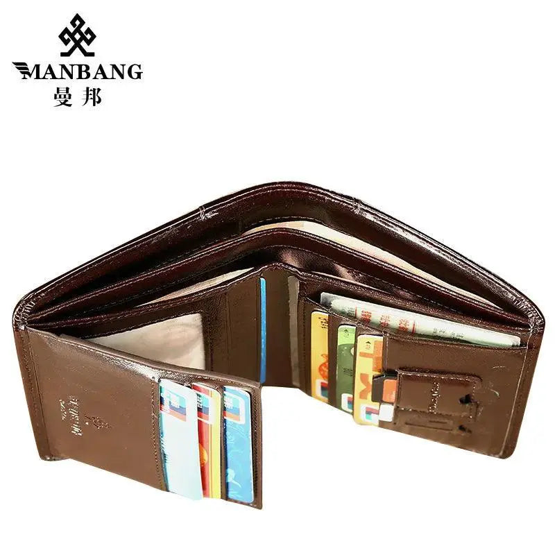 ManBang Leather Wallet For Men Card Holder Short Purse