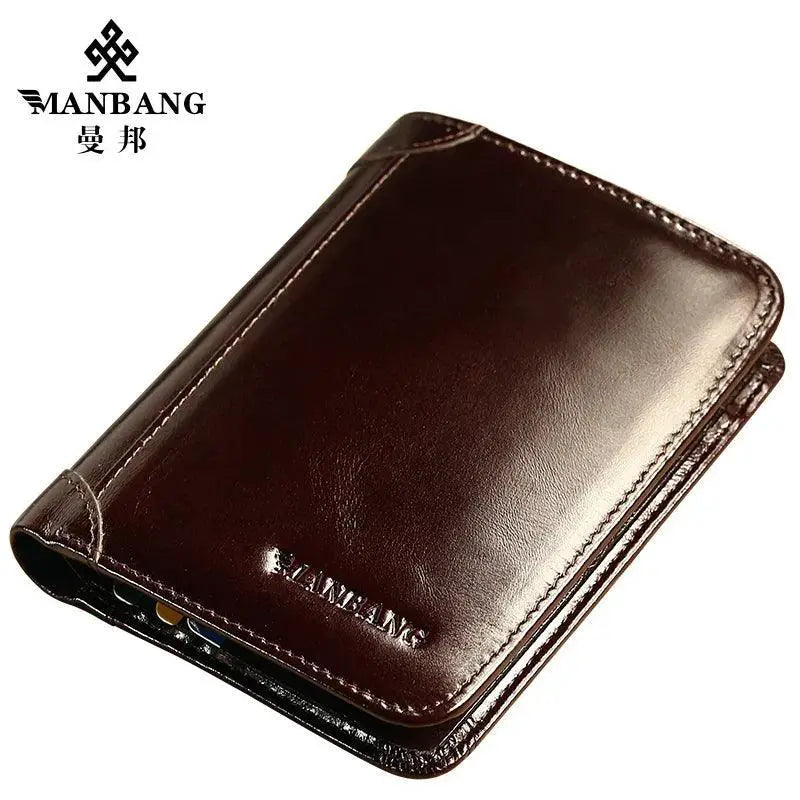 ManBang Leather Wallet For Men Card Holder Short Purse
