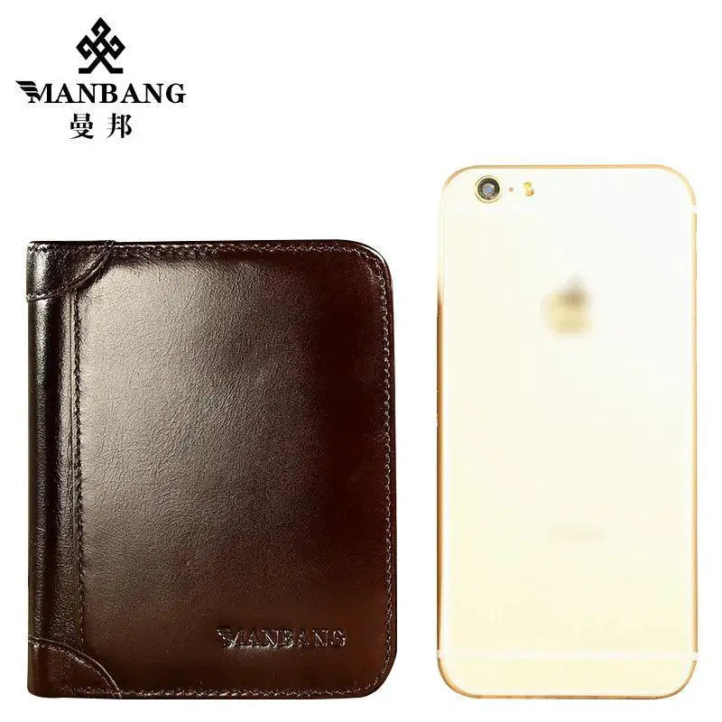 ManBang Leather Wallet For Men Card Holder Short Purse