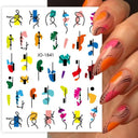 Marble Blue Wave Geometry Nail Art Stickers Creative Design