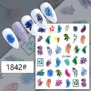 Marble Blue Wave Geometry Nail Art Stickers Creative Design